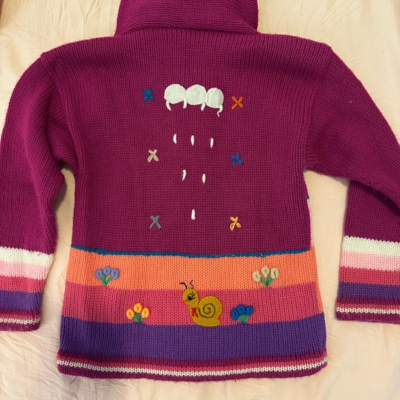 🛑SOLD🛑Beautiful Embroidered Girls Sweater Jacket - Picture 4 of 4